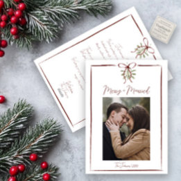 Cartes Pour Fêtes Annuelles Simple Joyeux et marié Bow photo Doodle