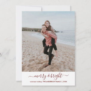 Cartes Pour Fêtes Annuelles Simple Joyeux Joyeux Script de Noël Rouge