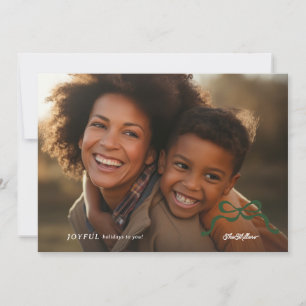 Cartes Pour Fêtes Annuelles simple joyeux minimaliste photo noël arc plat