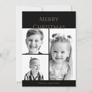 Cartes Pour Fêtes Annuelles Simple Joyeux Noël Collage Photo N&B