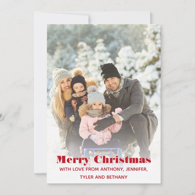 Cartes Pour Fêtes Annuelles Simple Joyeux Noël Message Photo Holiday (Devant)