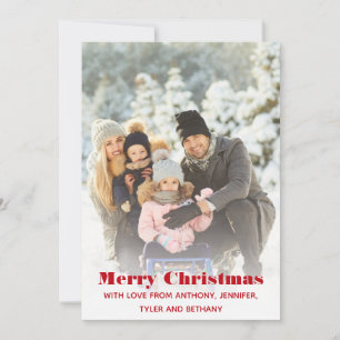 Cartes Pour Fêtes Annuelles Simple Joyeux Noël Message Photo Holiday