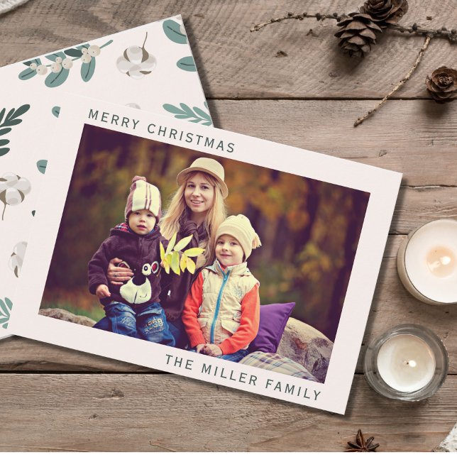 Cartes Pour Fêtes Annuelles Simple Joyeux Noël Photo de famille (Créateur téléchargé)