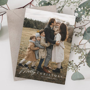 Cartes Pour Fêtes Annuelles Simple Joyeux Script 3 Photo Noël