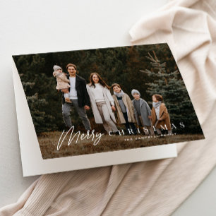 Cartes Pour Fêtes Annuelles Simple Joyeux Script 3 Photo Noël