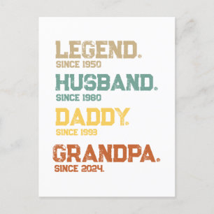 Cartes Pour Fêtes Annuelles Simple Légende Mari Daddy Grandpa Personnalisé