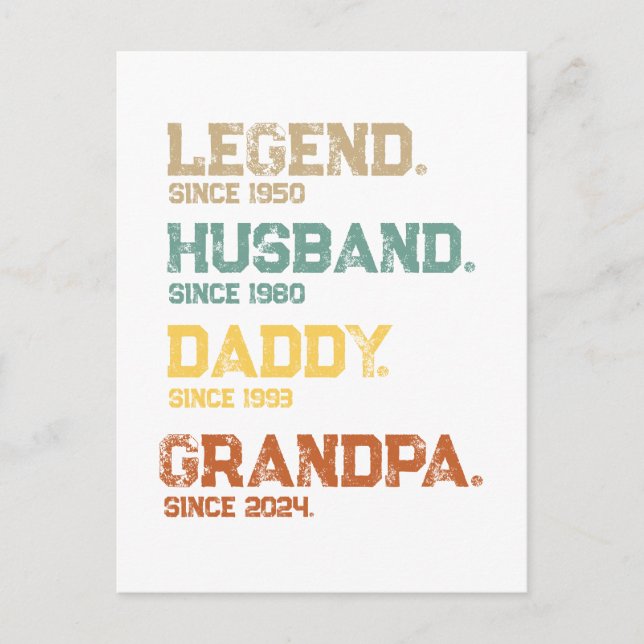 Cartes Pour Fêtes Annuelles Simple Légende Mari Daddy Grandpa Personnalisé (Devant)