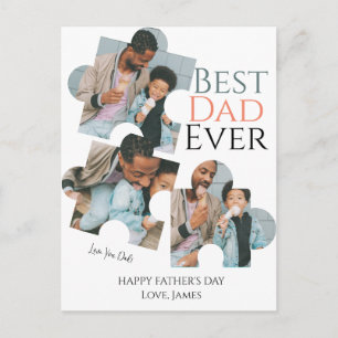 Cartes Pour Fêtes Annuelles Simple Meilleur Papa Jamais Puzzle Fête des pères