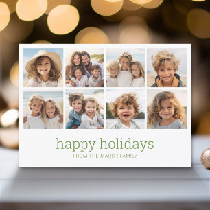 Cartes Pour Fêtes Annuelles Simple Minimal - 8 Photo - Zen Arch Vert Blanc