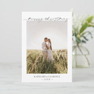 Cartes Pour Fêtes Annuelles Simple minimaliste Élégant Photo Noël classique