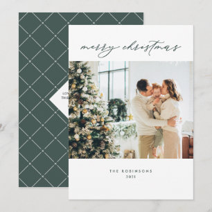 Cartes Pour Fêtes Annuelles Simple minimaliste Forêt verte Joyeux Noël Photo