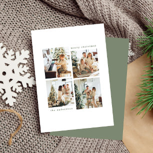 Cartes Pour Fêtes Annuelles Simple minimaliste Noël Quatre photos typographie