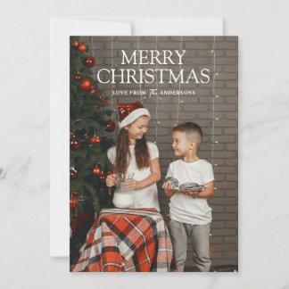 Cartes Pour Fêtes Annuelles Simple Modern Merry Christmas Full Photo Card