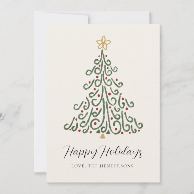 Cartes Pour Fêtes Annuelles Simple Modern Rustic Christmas Tree  (Devant)