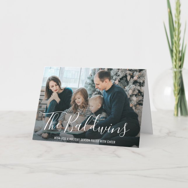 Cartes Pour Fêtes Annuelles Simple moderne élégant Photo de famille Noël (Devant)
