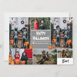 Cartes Pour Fêtes Annuelles Simple moderne Happy Halloween photo collage famil