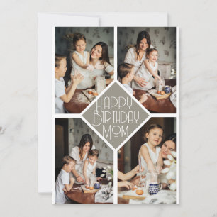 Cartes Pour Fêtes Annuelles Simple moderne heureux anniversaire maman collage