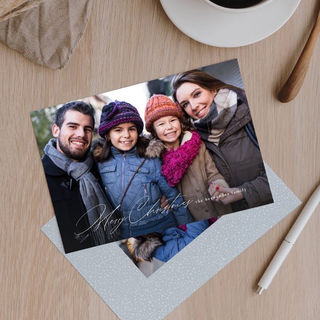 Cartes Pour Fêtes Annuelles Simple moderne Joyeux Noël photo de famille élégan (Créateur téléchargé)