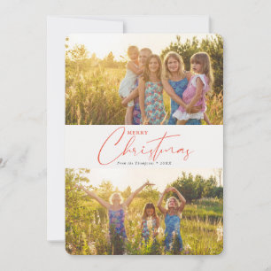 Cartes Pour Fêtes Annuelles Simple moderne Joyeux Noël Script Photo