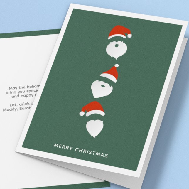 Cartes Pour Fêtes Annuelles Simple moderne Père Noël Graphic Green Noël (Créateur téléchargé)