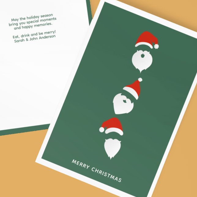 Cartes Pour Fêtes Annuelles Simple moderne Père Noël Graphic Green Noël (Créateur téléchargé)