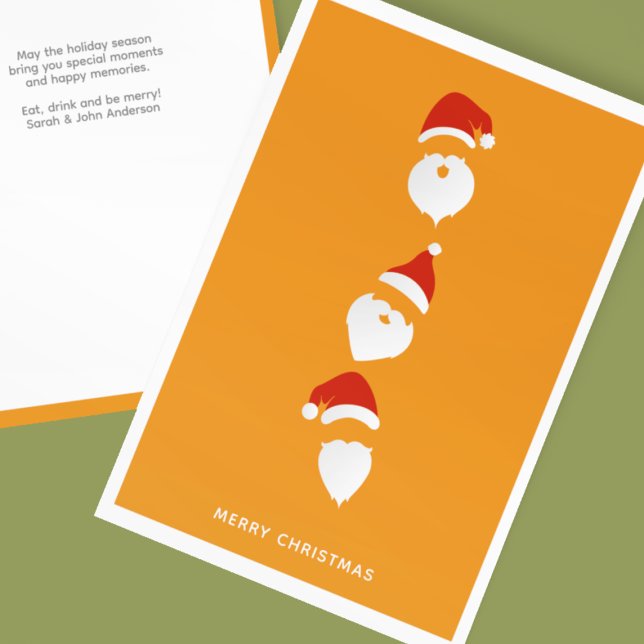 Cartes Pour Fêtes Annuelles Simple moderne Père Noël Graphic Orange Noël (Créateur téléchargé)