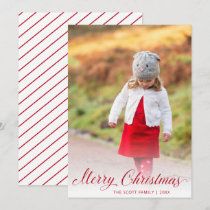 Cartes Pour Fêtes Annuelles Simple moderne Rouge Script élégant Noël