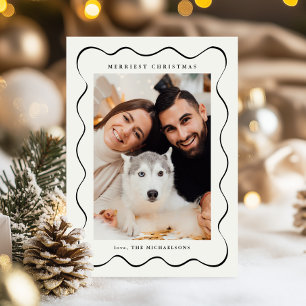 Cartes Pour Fêtes Annuelles Simple Noël noir et blanc Deux photos