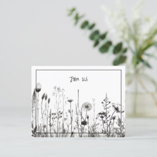 Cartes Pour Fêtes Annuelles Simple noir & blanc Enregistrer la date