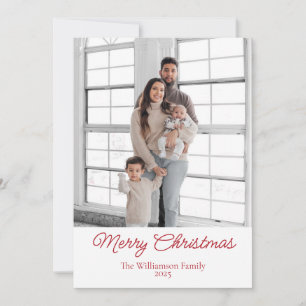 Cartes Pour Fêtes Annuelles Simple Photo de Famille Joyeux Noël Vacances 