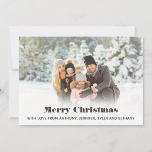 Cartes Pour Fêtes Annuelles Simple Photo Joyeux Message de Noël