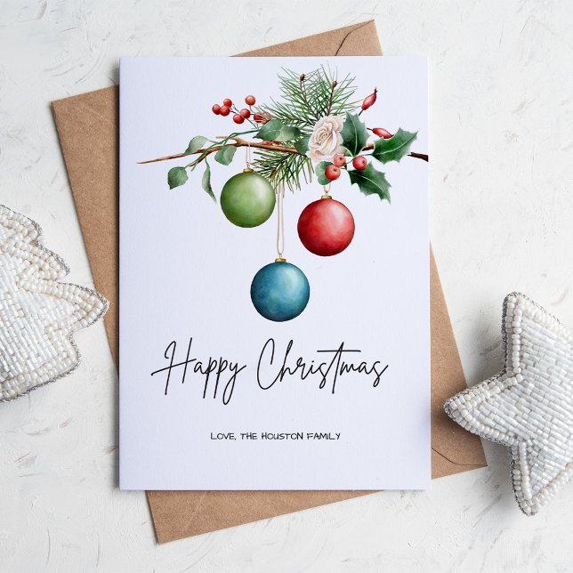 Cartes Pour Fêtes Annuelles Simple plat botanique en pin rustique (Créateur téléchargé)