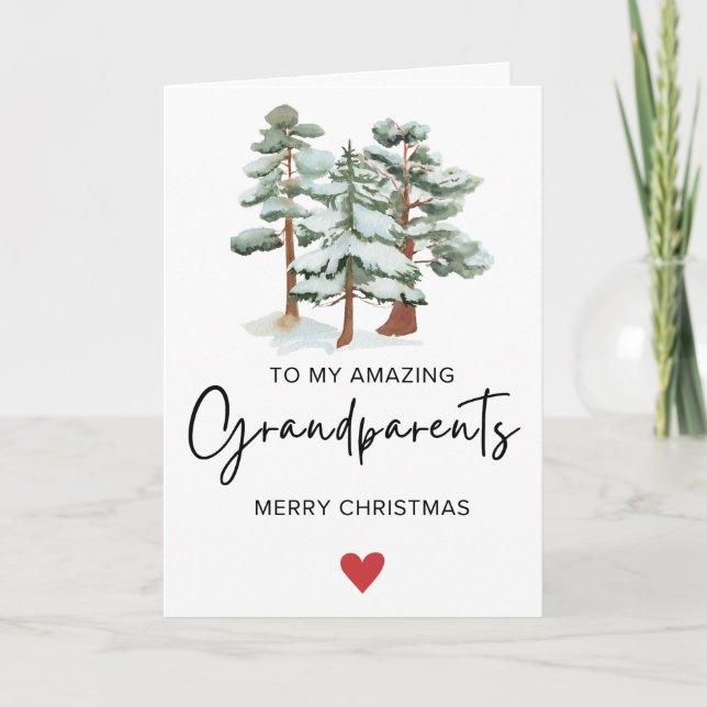 Cartes Pour Fêtes Annuelles Simple Pour Mes Grands-parents Joyeux Noël Plié (Devant)