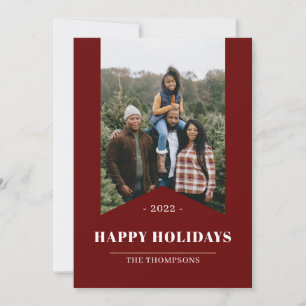 Cartes Pour Fêtes Annuelles Simple Red Minimalist Joyy Holidays Photo 2022