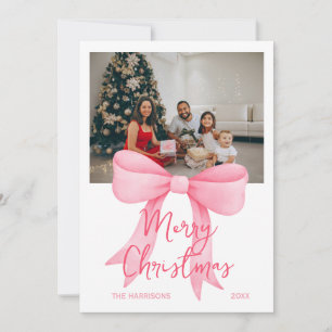 Cartes Pour Fêtes Annuelles Simple Rose Big Bow photo Noël