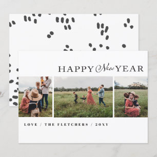 Cartes Pour Fêtes Annuelles Simple Script Joyeux Nouvel An Photo Holiday Card