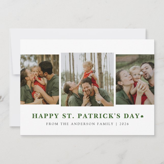 Cartes Pour Fêtes Annuelles Simple shamrock saint Patrick's Day 3 Photo (Devant)