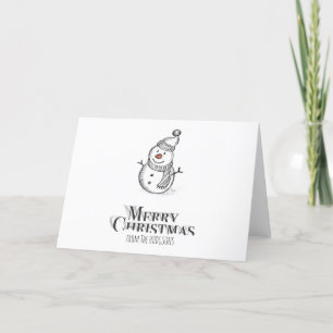Cartes Pour Fêtes Annuelles Simple Snowman "Joyeux Noël" Texte de Noël