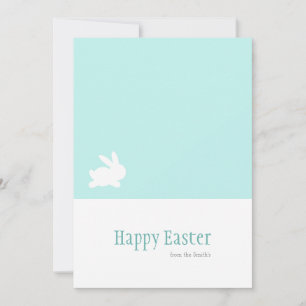 Cartes Pour Fêtes Annuelles Simple Turquoise Pastel Rabbit Joyeux Pâques