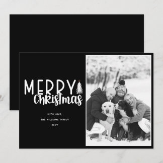 Cartes Pour Fêtes Annuelles Simple typographie de Joyeux Noël noir Photo