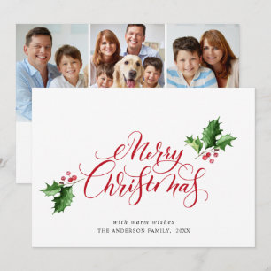 Cartes Pour Fêtes Annuelles Simple Vœu Élégant de Joyeux Noël 3 PHOTO