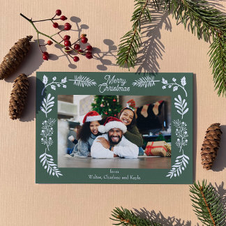 Cartes Pour Fêtes Annuelles Simple Winter Foliage Single Photo Horizontal