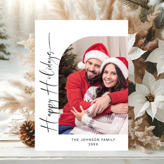 Cartes Pour Fêtes Annuelles Simplement élégant PHOTO Design Salutation de Noël (Créateur téléchargé)
