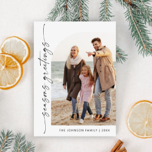 Cartes Pour Fêtes Annuelles Simplement élégant PHOTO Design Salutation de Noël