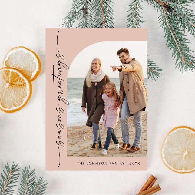 Cartes Pour Fêtes Annuelles Simplement élégant PHOTO Design Salutation de Noël (Créateur téléchargé)