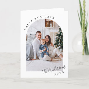 Cartes Pour Fêtes Annuelles Simplement élégant Stylish 2 PHOTO Noël Salutation