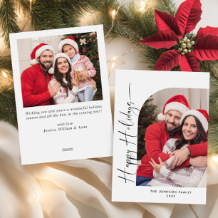 Cartes Pour Fêtes Annuelles Simplement élégant Stylish 2 PHOTO Noël Salutation