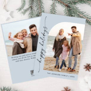Cartes Pour Fêtes Annuelles Simplement élégant Stylish 2 PHOTO Noël Salutation