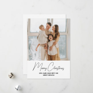 Cartes Pour Fêtes Annuelles Simplement Moderne Joyeux Noël Script Vertical