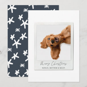 Cartes Pour Fêtes Annuelles Simples écriture vintage photo moderne Noël